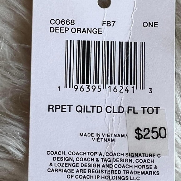 Coach Dark Orange Quilted Tote Bag - Picture 12 of 15